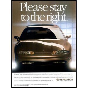 1995 Oldsmobile Aurora Sedan Vintage Print Ad Showroom Stay the Night Wall Art
